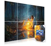 Mollywell Art Acoustic Panels, Sound Proofing, Wall Decoration, Suitable for Nature-Inspired Room Soundproofing & Vibrant Aesthetics (The Lost Lamb), 48x32x0.4 Inch