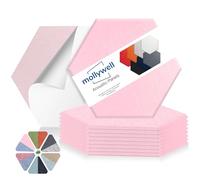 Mollywell Hexagon Acoustic Panels 14x12 - Reduce Echo & Reverb, Noise Blocking Wall Tiles for Bedroom & Nursery, Cherry Blossom Pink Sound Absorbing Panels