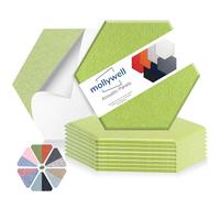 Mollywell Hexagon Acoustic Panels, High Density, Soundproofing, Decorative Noise Reduction Felt Wall Tiles for Ceilings, Home Office & Gaming Room (Fruit Green), 14x12x0.4 Inch