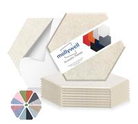Mollywell Hexagon Acoustic Panels, High Density, Soundproofing, Decorative Noise Reduction Felt Wall Tiles for Ceilings, Home Office & Gaming Room (Beige), 14x12x0.4 Inch