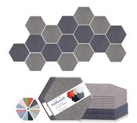 Mollywell Hexagon Acoustic Panels, High Density, Soundproofing, Decorative Noise Reduction Felt Wall Tiles for Ceilings, Home Office & Gaming Room (Afraica and Moon Gray), 14x12x0.4 Inch