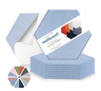 Mollywell Hexagon Acoustic Panels, High Density, Soundproofing, Decorative Noise Reduction Felt Wall Tiles for Ceilings, Home Office & Gaming Room (Ash Gray), 14x12x0.4 Inch