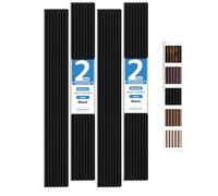 Mollywell Wood Panels for Wall, Time-Saving Installation, Versatile Wood Slat Wall Decor, Enhanced Acoustic & Sound Proof Fluted Design for Home & Office, 2 Pcs Black, 94.5x12.5 Inch