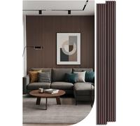 Mollywell Wood Slat Wall Panels - Time-Saving Installation Soundproof Slat Panels on Any Wall Surface, 0.95 NRC Dual-Layer Acoustic Design, Commercial-Grade MDF Core (2 Pack, 108x8in, Dark Walnut)