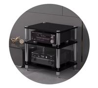 MollyYou HiFi Rack AV Shelf 3-Tier TV Stand Multifunctional MDF Shelves For Av Amp/Turntable/Sky Box Black 49 * 48 * 37cm (2Tier)