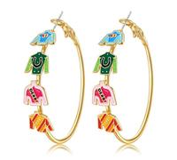 MOLOCH Derby Earrings for Women Gold Hoops Riding Suit Horseshoe Dangle Earrings Kentucky Derby Outfits Accessories, One Size, Metal, No Gemstone