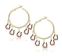 MOLOCH Derby Earrings for Women Gold Hoops Riding Suit Horseshoe Dangle Earrings Kentucky Derby Outfits Accessories, One Size, Metal, No Gemstone