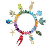 MOLOCH Gemstone Beaded Bracelets for Women Ocean Fish Starfish Seashell Charm Bracelets Coastal Summer Beach Jewelry, One Size, Bead, no gemstone