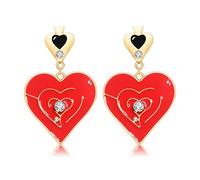 MOLOCH Queen Hearts Earrings Spade Diamond Club Heart Playing Card Suit Earrings Halloween Red Heart Queen Costume Accessories Jewelry for Women, One Size, Metal, No Gemstone