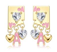 MOLOCH Queen Hearts Earrings Spade Diamond Club Heart Playing Card Suit Earrings Halloween Red Heart Queen Costume Accessories Jewelry for Women, One Size, Metal, No Gemstone