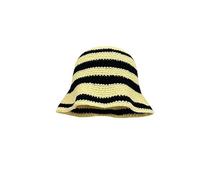 Molodo Crochet Bucket Hat for Women Knitted Fisherman Hat Trendy Handmade Bucket Cap for Travel Packable Fishing Hat, F-black/Beige, One Size