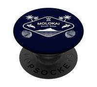 Molokai South Seas Sea Turtle Palm Trees Souvenir Hawaii PopSockets Adhesive PopGrip