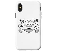 Molokai South Seas Sea Turtle Palms Hawaii Island Aloha Case for iPhone X/XS