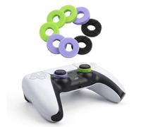 MOLOPPO 8PCS Ergonomic for Precision Rings Compatible with PS5, for PS4, for Xbox Series X|S Controllers, Enhanced Aim & Control, Gaming Accessories (Black/Purple/Green)