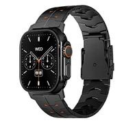 MOLOPPO For Apple Watch Ultra Titanium Band, Max width 26mm, This Band Boasts a Secure Clasp Mechanism, Fits with Apple Watch ULTRA 3 & 2/(49mm|Titanium Black Orange)