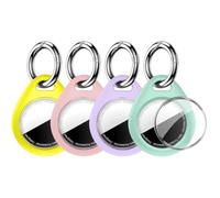 MOLOPPO Holder for Air Tags - 4 Pack for Apple AirTag Holder for AirTag Keychain, Waterproof TPU Shell Protective Case with Keychain, forAir tag Accessories for GPS Item Finder Tracker