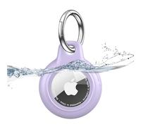 MOLOSLEEVE 1 Pack Waterproof for Apple for Airtag Holder, for Air Tag Case with Keychain, PC Hard Shell Swivel Buckle, for Airtag Case Suitable for Tracking, Bags, Luggage, Keys (Purple)