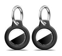 MOLOSLEEVE 【2 Pack】 MOLOSLEEVE Airtag Holder Air Tag Case with Keychain, Anti-Scratch Airtags Key Chain for Apple Air Tags, Airtag Accessories for GPS Item Finder Tracker, Black