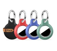 MOLOSLEEVE [4 Pack] Upgrade for Airtag Holder Case, Waterproof Anti-Scratch & Shock GPS Cover, Accessories for GPS Item Tracker Cases for Backpacks, Luggages, Black/Red/Blue/Pine Green