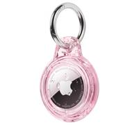 MOLOSLEEVE Waterproof Holder for AirTag 2nd & 1st Generation, Clear Pink | all-in package for Apple for Air tag Case with Keychain, PC Hard Shell Swivel Buckle, for Tracking, Bags, Luggage