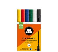 Molotow 127HS Basic Set - 6 x Acrylic Paint Marker Pens - 2mm Tip