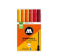 Molotow 127HS Hot Set - 6 x Acrylic Paint Marker Pens - 2mm Tip