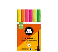 Molotow 127HS Neon Set - 6 x Acrylic Paint Marker Pens - 2mm Tip