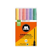 Molotow 127HS Pastel Classic Set - 6 x Acrylic Paint Marker Pens - 2mm Tip