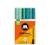 Molotow 127HS Tropical Set - 6 x Acrylic Paint Marker Pens - 2mm Tip