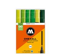 Molotow 227HS Green Set - 6 x Acrylic Paint Marker Pump Pens - 4mm Tip