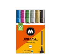 Molotow 227HS Metallic Set - 6 x Acrylic Paint Marker Pump Pens - 4mm Tip