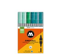 Molotow Acrylic Twin Tropical Set - 6 x Acrylic Pump Marker Pens - Dual Tip