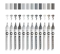 Molotow Aqua Brush Grey Set (12) Water Based Transparent Blendable Marker Pens