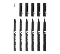 Molotow Blackliner 0.1 mm Fineliner with Permanent Permanent Permanent Ink Pack of 6 Black