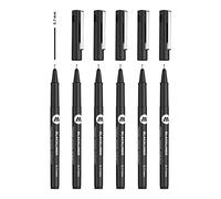 Molotow Blackliner 0.7 mm Fineliner with Permanent Permanent Permanent Ink Pack of 6 Black