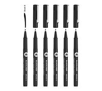 Molotow Blackliner Brush Tip S (Fineliner with Permanent, Indelible Ink) Pack of 6 Black 1 Piece (Pack of 6)