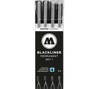 Molotow Blackliner Black Marker Brush - MO200486 Set 1 4er Set Black