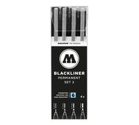 Molotow Blackliner Black Marker Brush - MO200486 Set 2 4er Set Black
