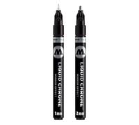 Molotow Liquid Chrome Marker (with Special Ink for Real Mirror Effect). 2 Piece 1 und 2 mm