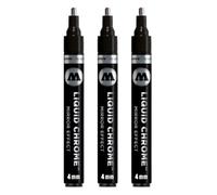 Molotow liquid chrome marker (with special ink for real mirror effect). 3 Items 4 mm