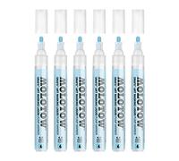 Molotow Masking Liquide Pump Marker 4 mm (Pen with Masking Fluid, Removable Without Residue, for Almost All Surfaces) Tinted Blue, Pack of 6