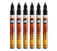 Molotow MO127101 ONE4ALL 127 HS-EF Marker Pen, Black, Pack of 6