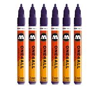 Molotow MO127220 One4All 127HS # 043 Marker Pen - Dark Purple - Pack of 6