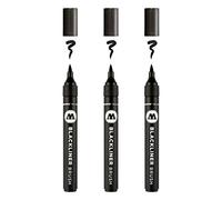 Molotow MO703212 Brush Blackliner Black 3 Pieces