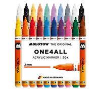 Molotow One4All 127HS Acryl Marker Main-Kit 1 (2,0 mm Strichstärke, hochdeckend und permanent, UV-beständig, für fast alle Untergründe) 20 Stück sortiert