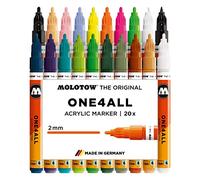 Molotow One4All 127HS Acryl Marker Main-Kit 2 (2,0 mm Strichstärke, hochdeckend und permanent, UV-beständig, für fast alle Untergründe) 20 Stück sortiert