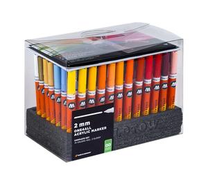 Molotow One4All 127HS Acrylic Marker Complete Set (2.0 mm Line Width, High Coverage and Permanent, Quick Drying, Refillable, for Almost All Surfaces) 74 Pieces Assorted