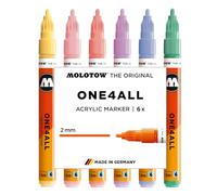 Molotow 127HS Pastel Classic Set - 6 x Acrylic Paint Marker Pens - 2mm Tip