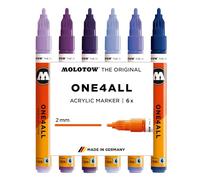 Molotow 127HS Violet Set - 6 x Acrylic Paint Marker Pens - 2mm Tip