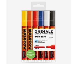 Molotow : One4All : 227HS : Acrylic Marker : Basic Set 1 : 6 Colours